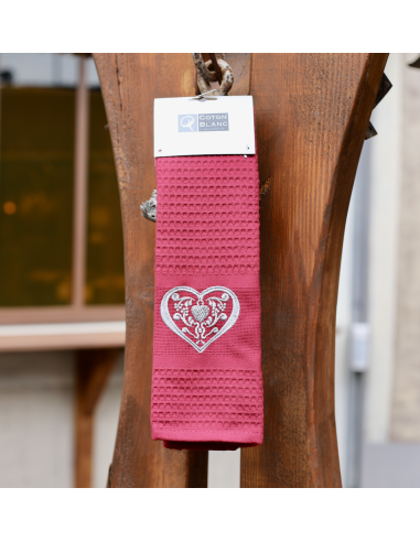 TORCHON BRODES COEUR 50x70