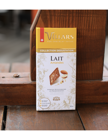 CHOCOLAT SUISSE AU LAIT D'AMANDES VILLARS