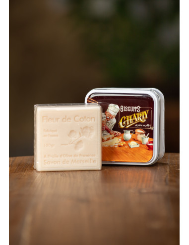 SAVON FLEUR DE COTON BOITE FER LE PATISSIER