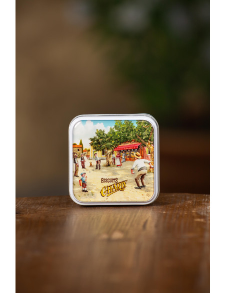 SAVON OLIVE BOITE FER JOUEUR DE BOULE