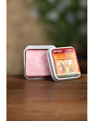 SAVON À LA ROSE BOITE FER BOUTIQUE