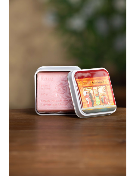 SAVON À LA ROSE BOITE FER BOUTIQUE