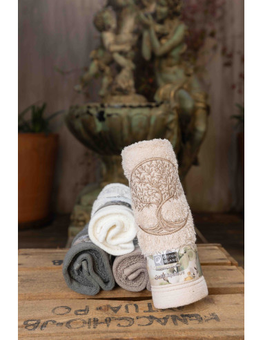 SERVIETTE D'INVITÉ BRODÉE ARBRE DE VIE